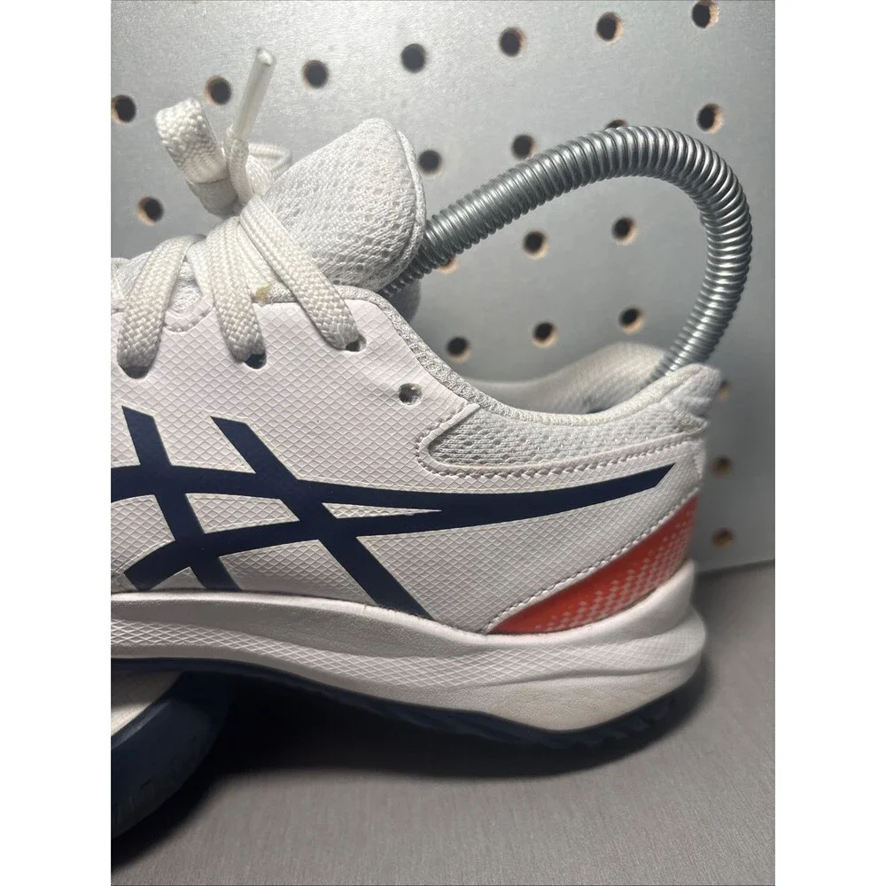 Asics Gel Resolution 9 Kids Tennis Shoes Trainer Sz US 4 EU 36 White Blue Orange